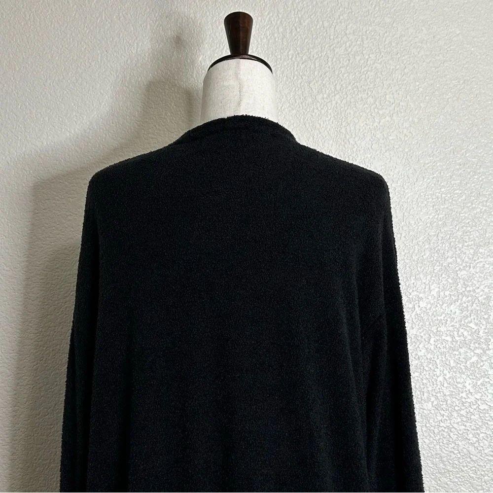 Barefoot Dreams Cozychic Lite Black Open Front Soft Sweater Cardigan, Sz Large - Picture 9 of 12